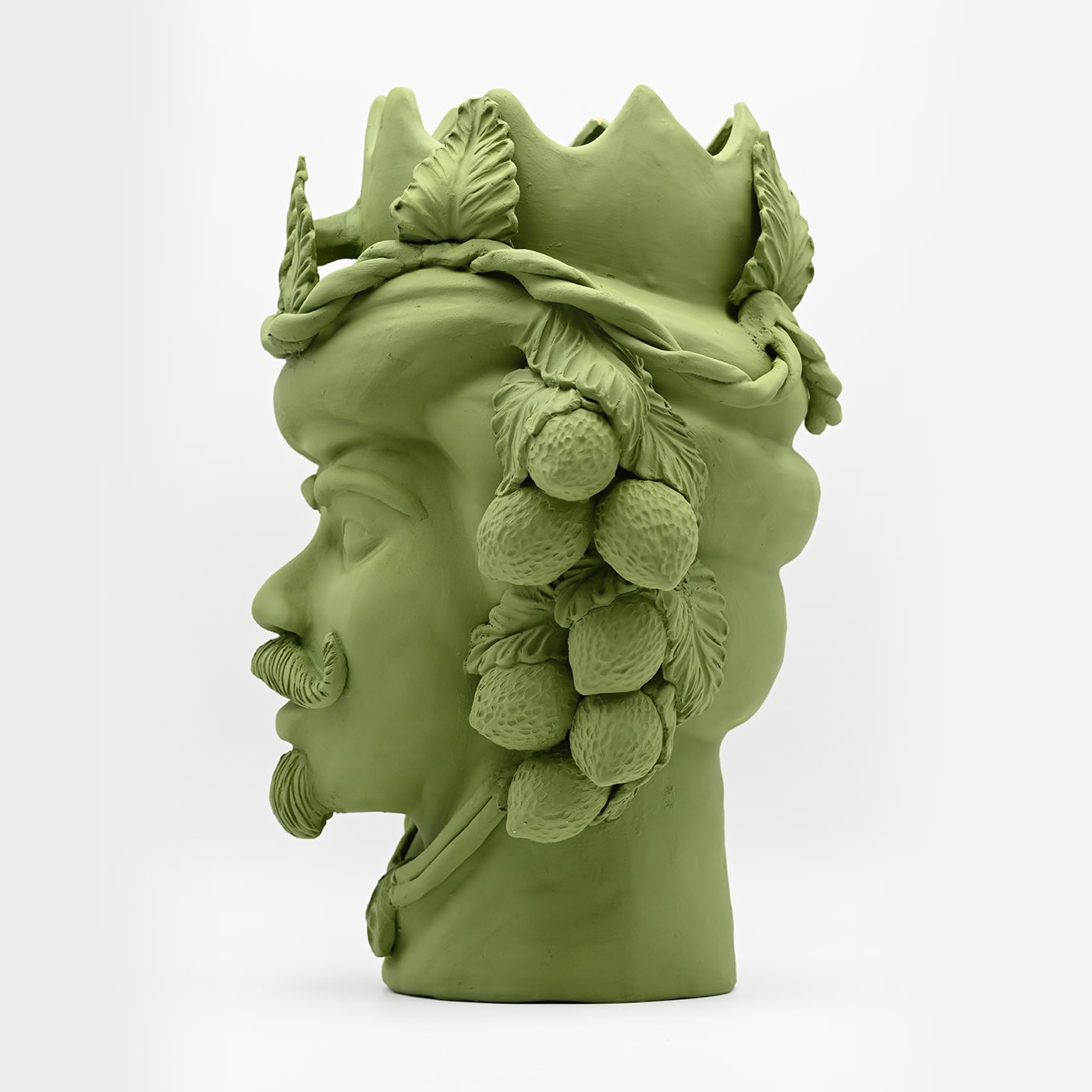 Moorkop groene matte sculptuur