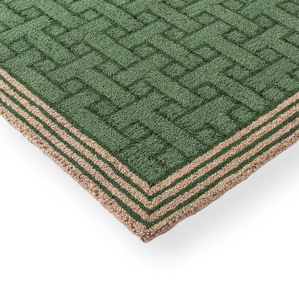 Monogram groen outdoor vloerkleed | Maat: 250 × 350 cm