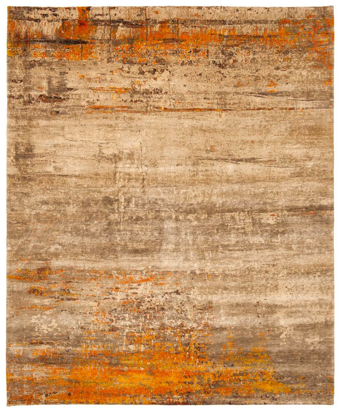 Tapis Artwork 19 orange et gris