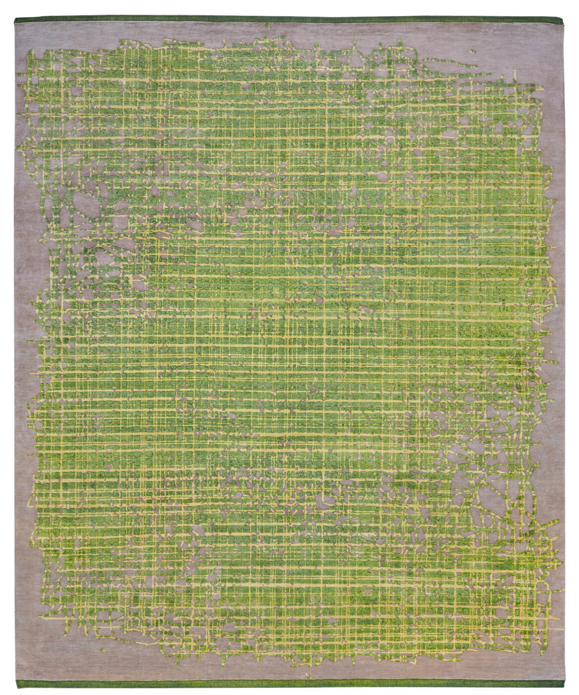 Grid Enjoy groen grijs tapijt | Maat: 400 × 500 cm