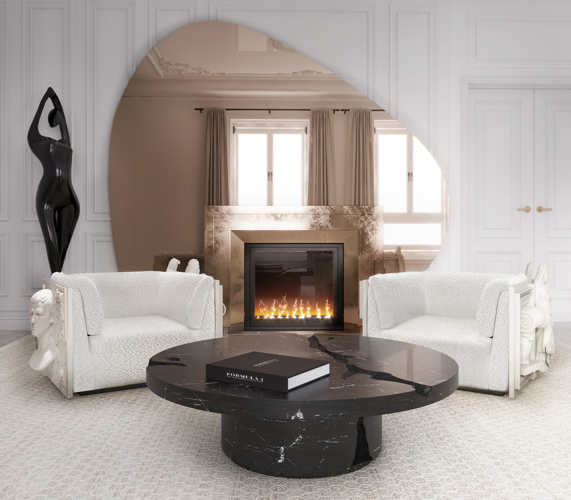 Dominion Nero Marquina 3-delige centertafelset