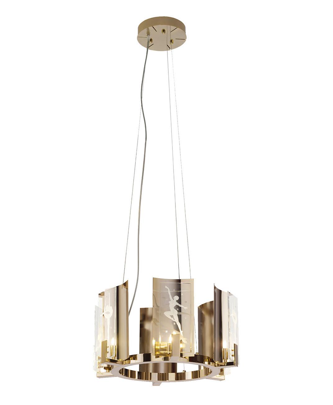 Lustre rond or doux