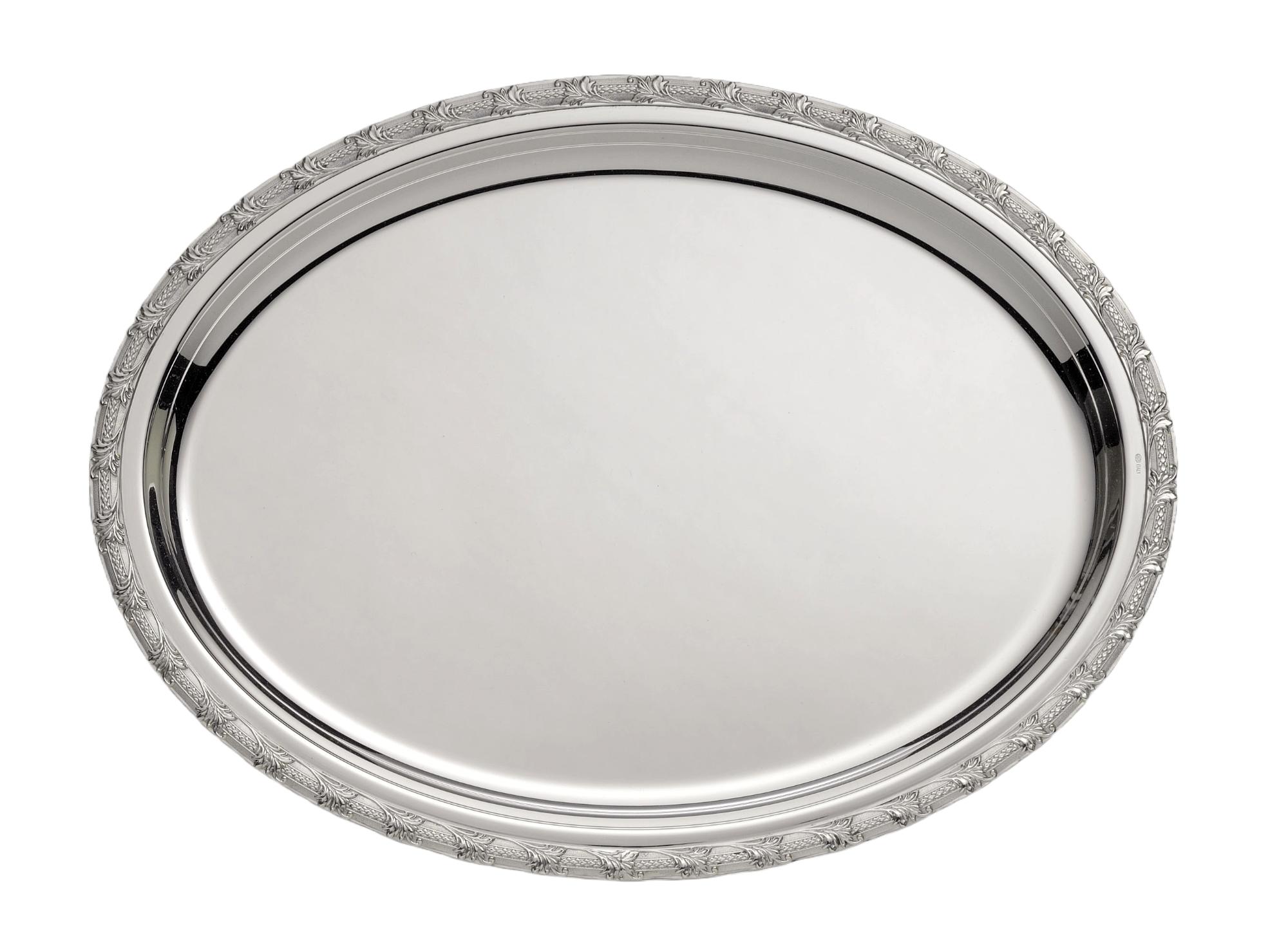 Plateau ovale royal en argent | Dimensions: 26 × 35 cm