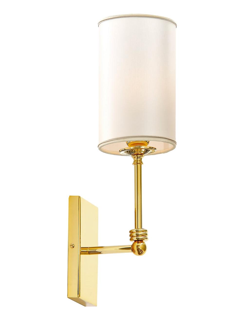 Gouden messing wandlamp met kap