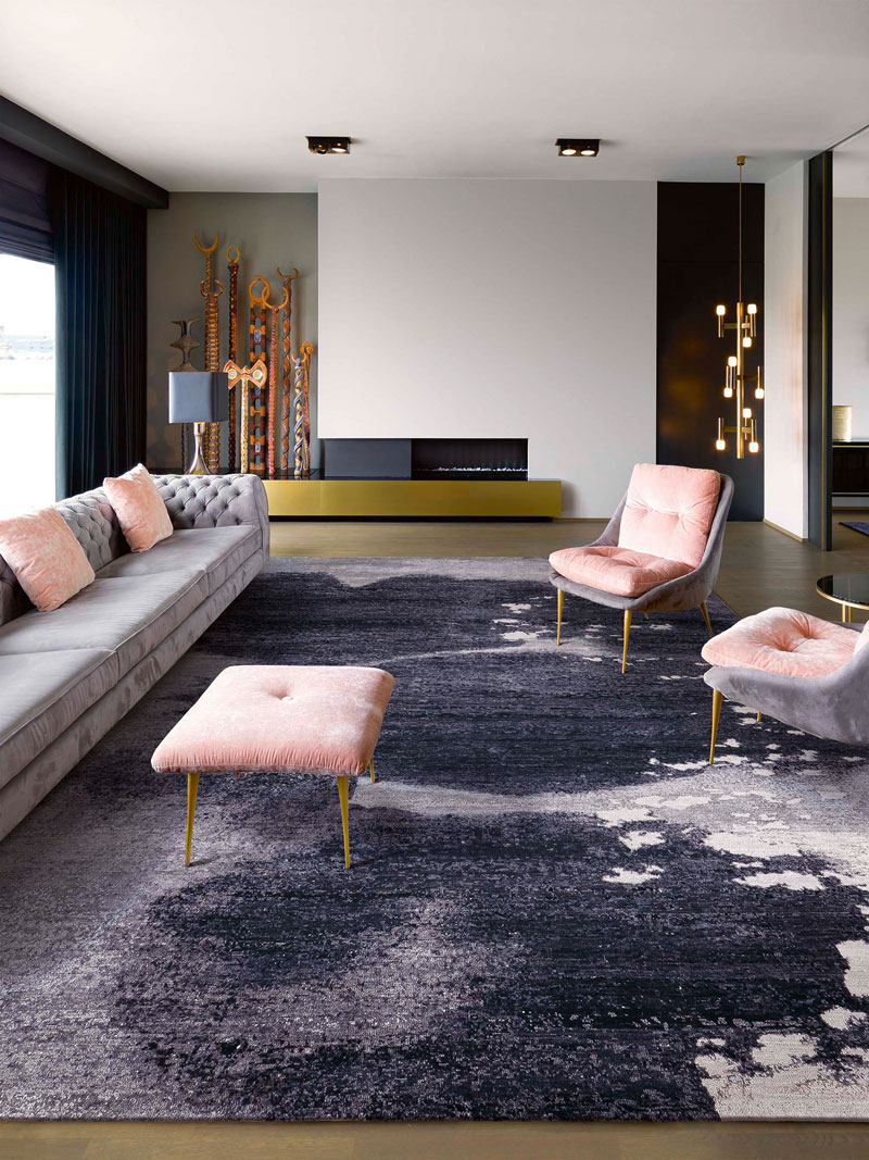 Tapis de luxe fait main Splash Galileo