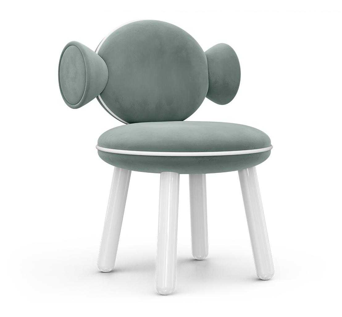 Petit pouf-chaise Lolly bleu