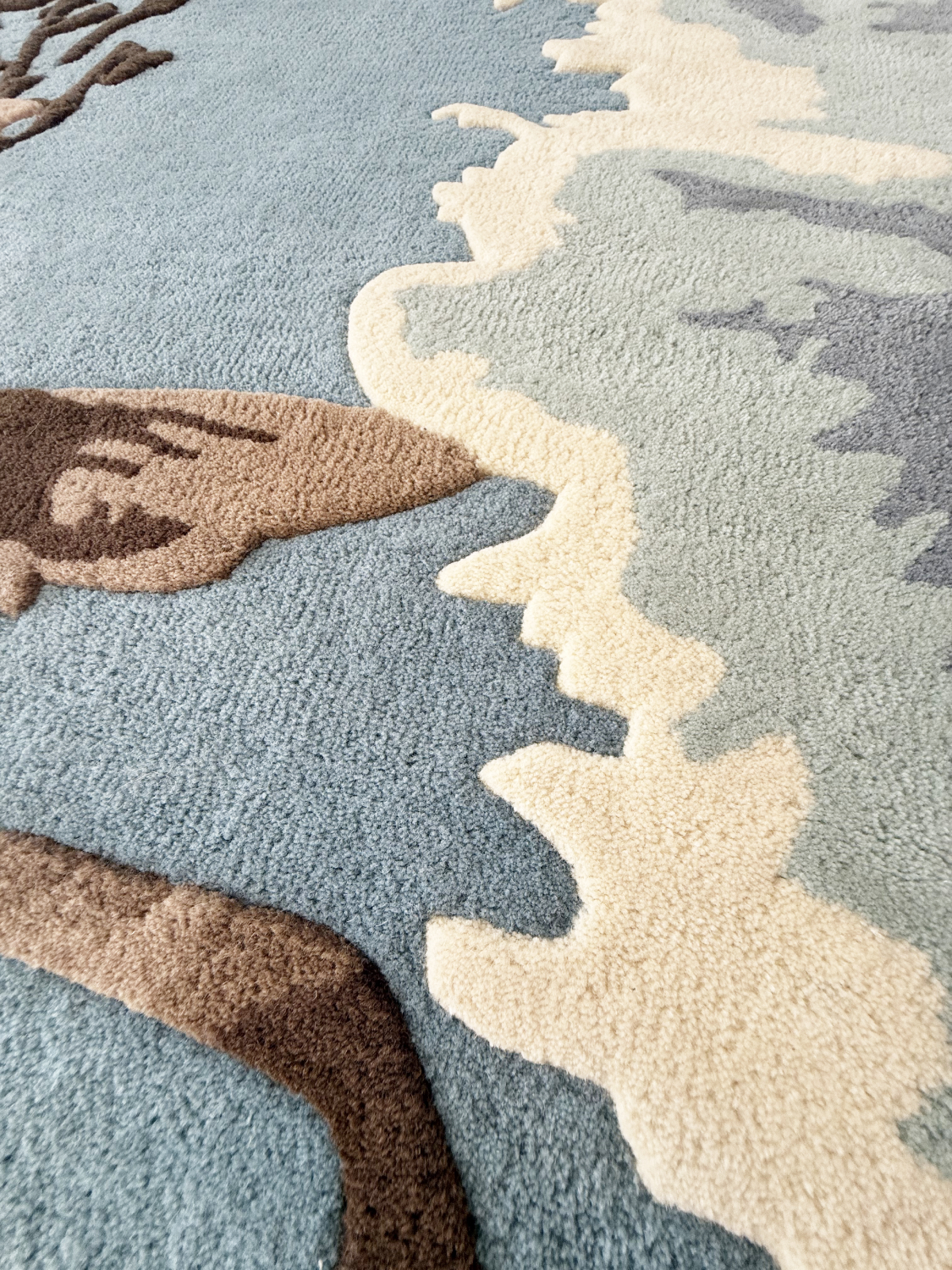 Hand rond designer handgeweven vloerkleed