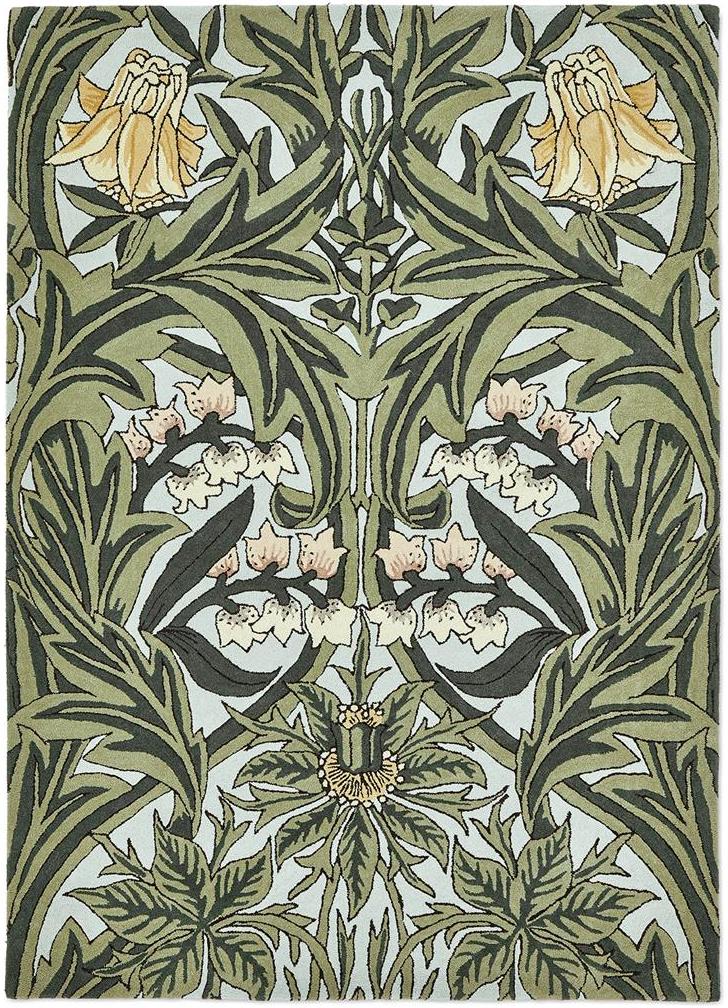 Tapis en laine/viscose Bluebell Leafy Arb vert | Taille: 250 × 350 cm