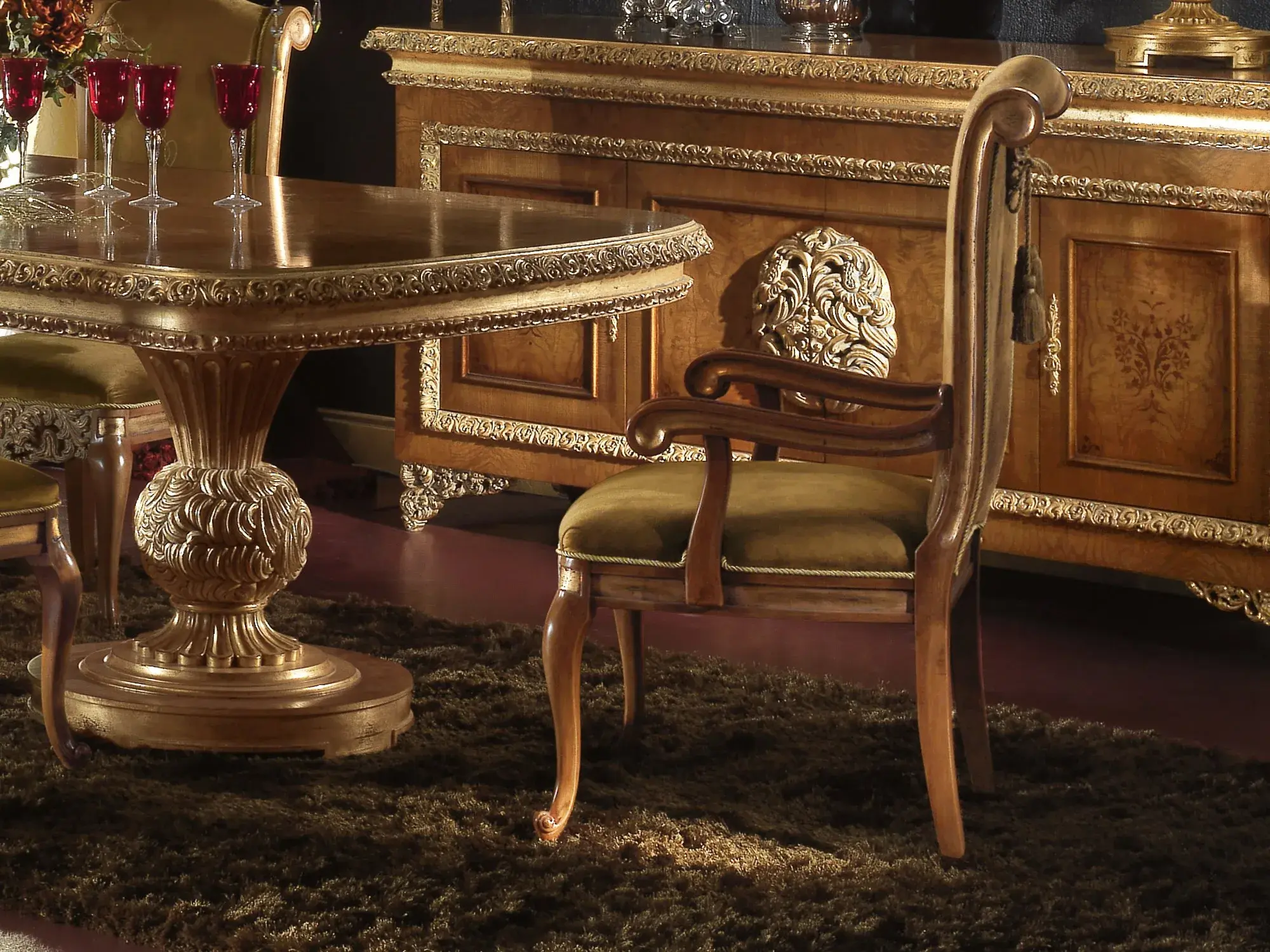 Chaise italienne Royal avec accoudoirs
