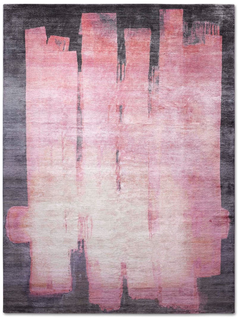 Tapis tissé main Hexagon rose | Taille: 183 × 274 cm