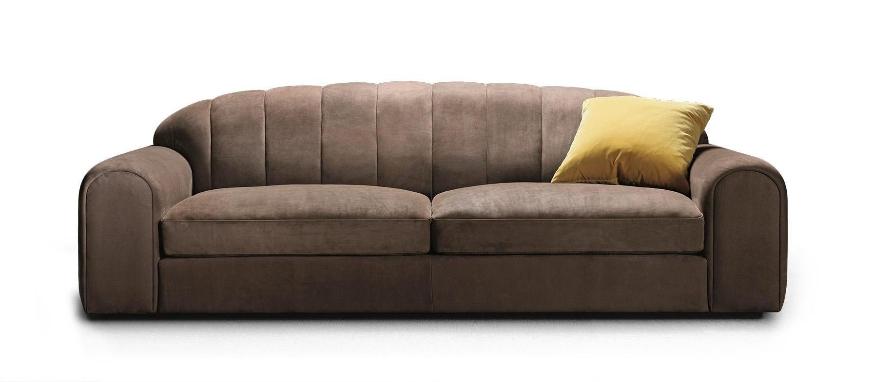 Luxe pluche bank met grote zitting 242 cm