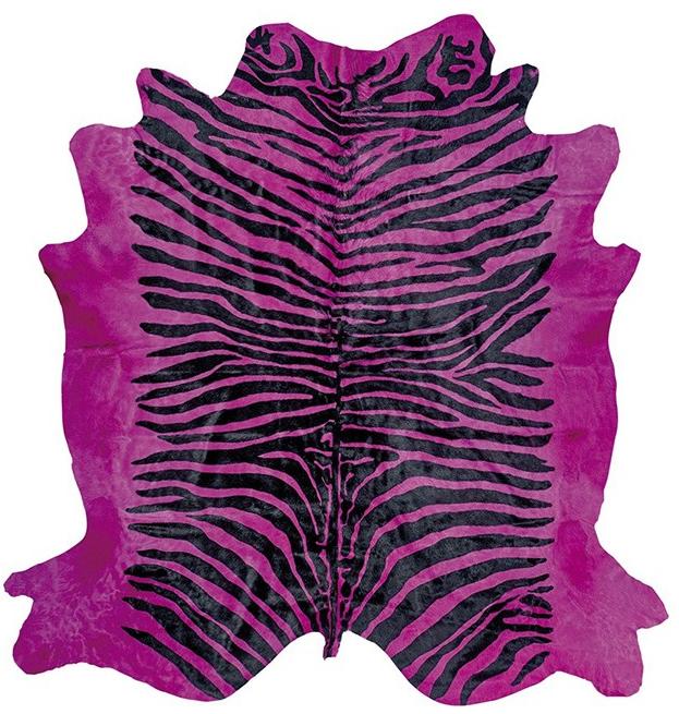 Roze zebra natuurlijke koeienhuid | Maat: 200 × 240 cm
