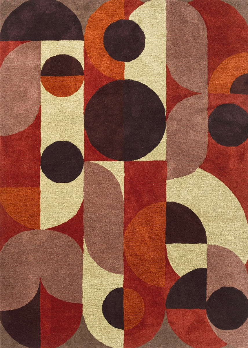Tapis Decor Cosmo rouge/vert pâle | Taille: 140 × 200 cm
