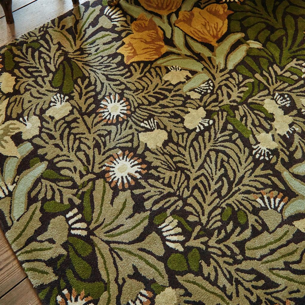 Bower Twining Vine groen wollen vloerkleed