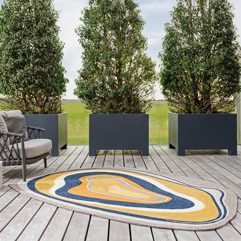 Habitat Aura oker outdoor tapijt | Maat: 140 × 200 cm