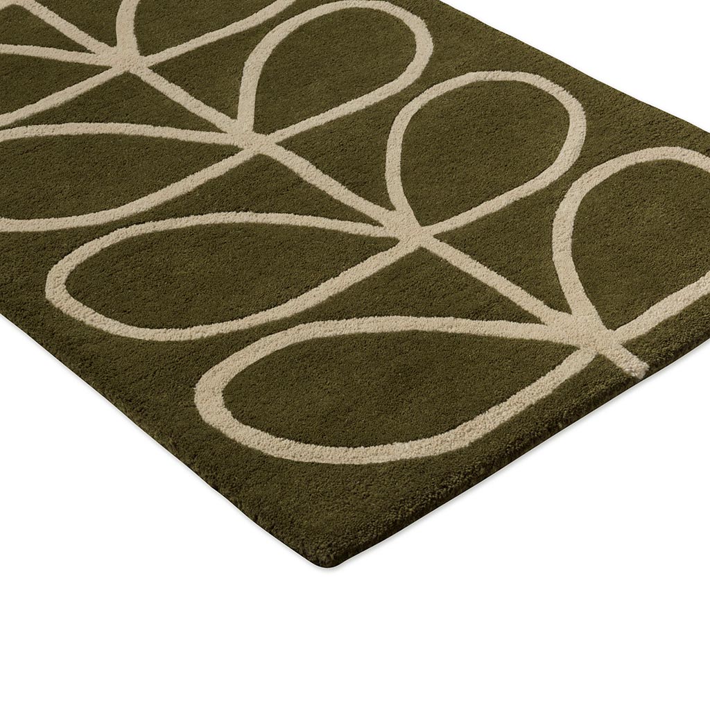 Linear Stem Runner Olive ambachtelijke loper
