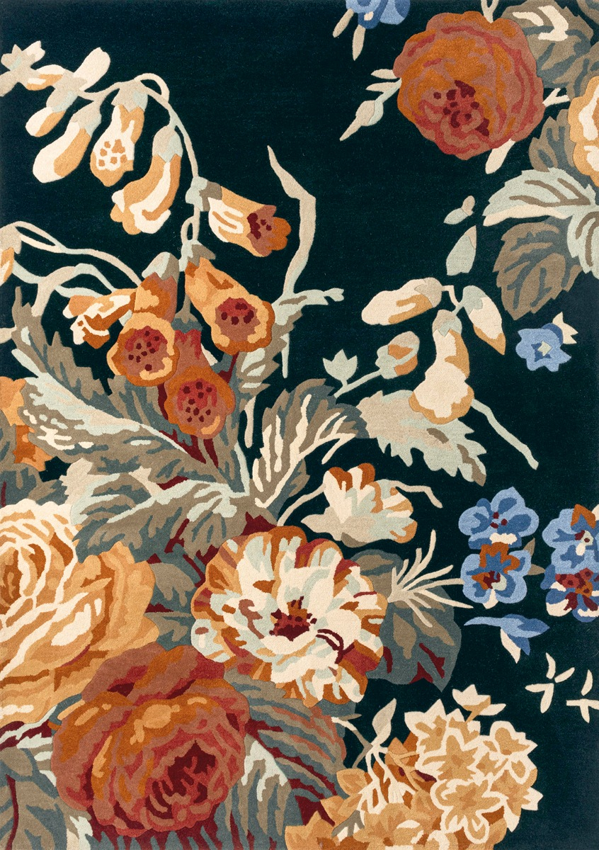 Stapleton Park marineblauw/gebrande oranje tapijt | Maat: 200 × 280 cm