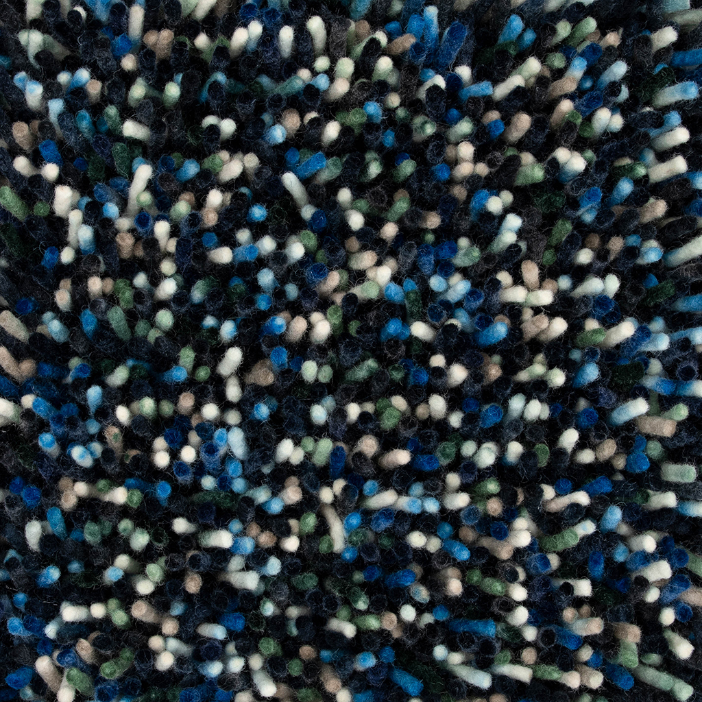 Pop-Art blauw hoogpolig vilt vloerkleed | Maat: 140 × 200 cm