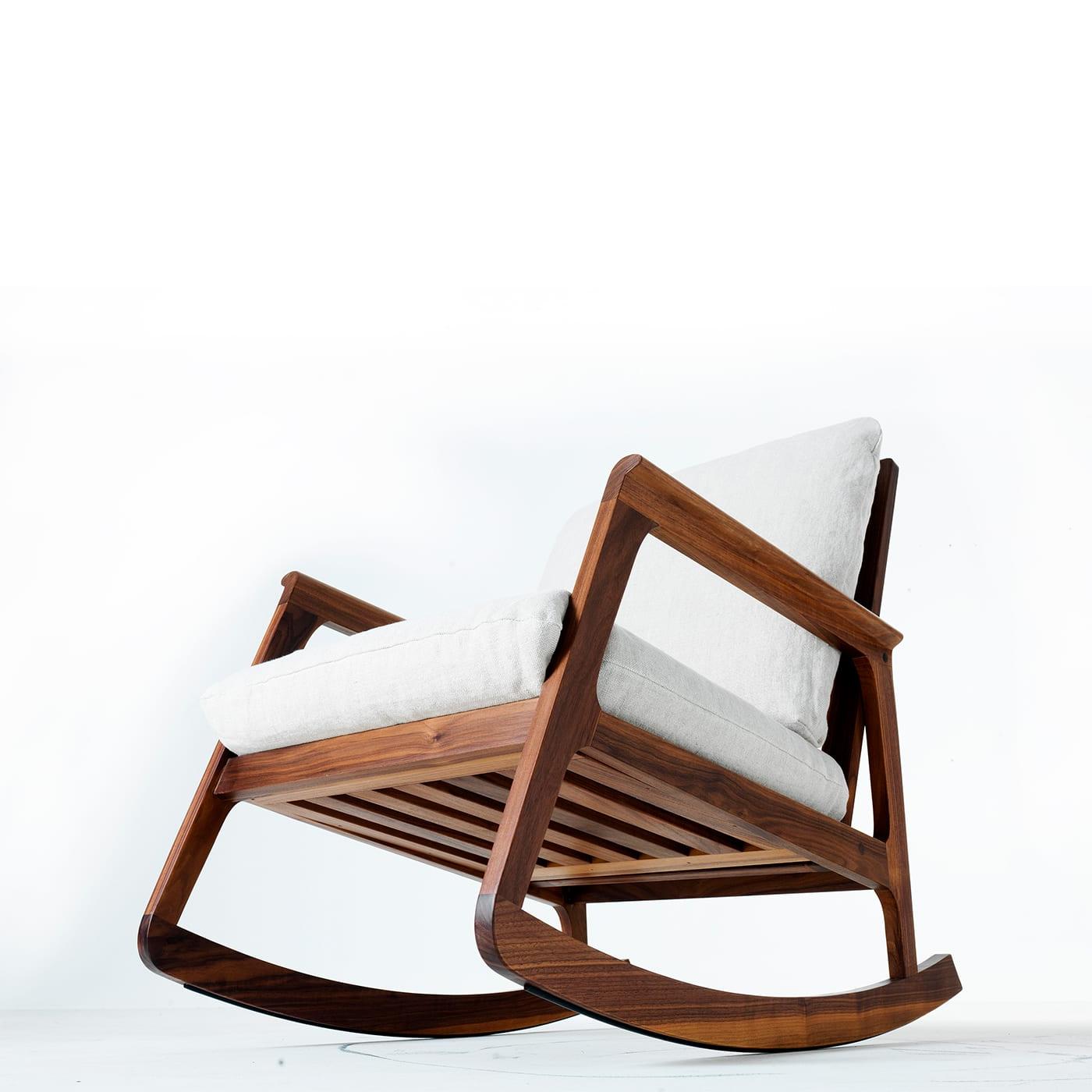 Fauteuil à bascule Momento brun | Revêtement: Linen UNICO NF184 20