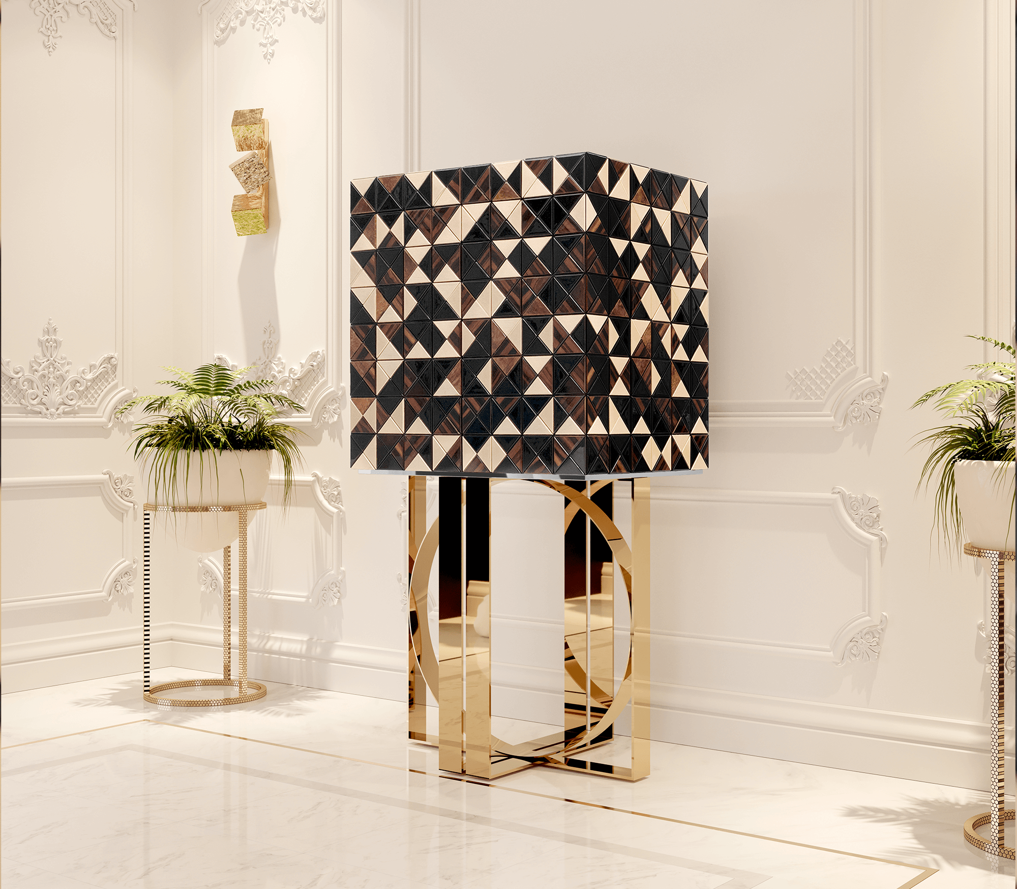 Mosaic walnoot kast