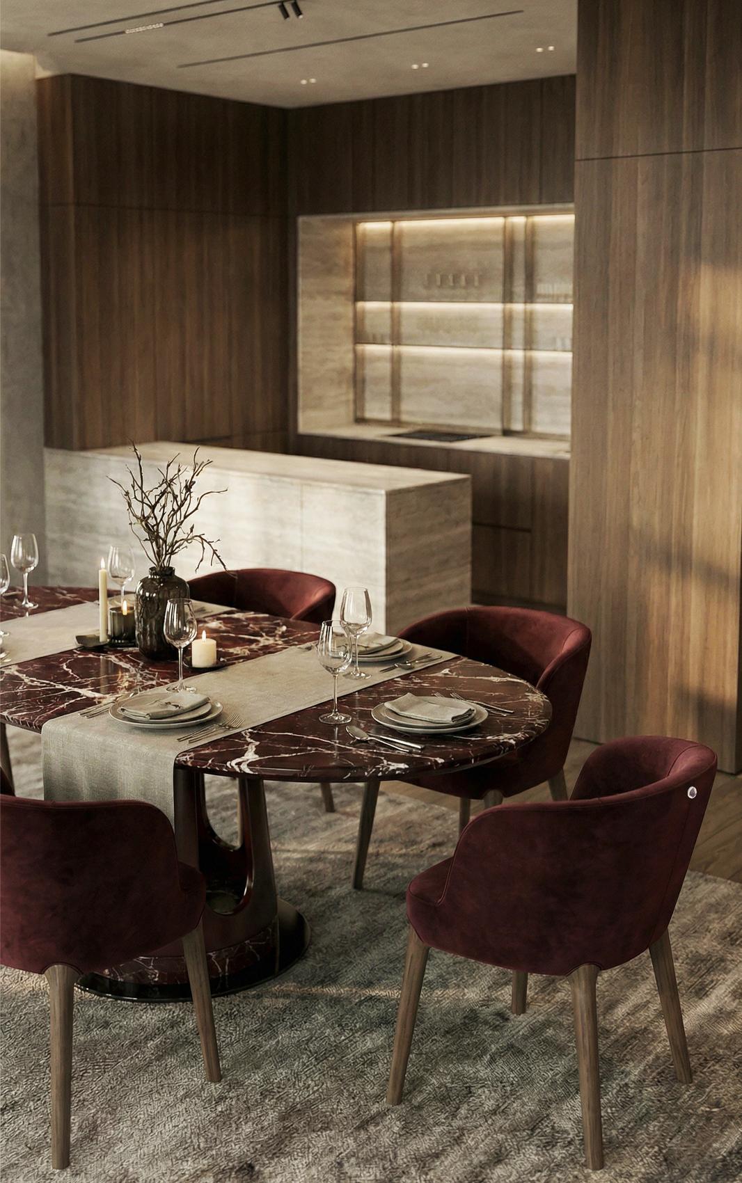 Aura ovale marmeren eettafel