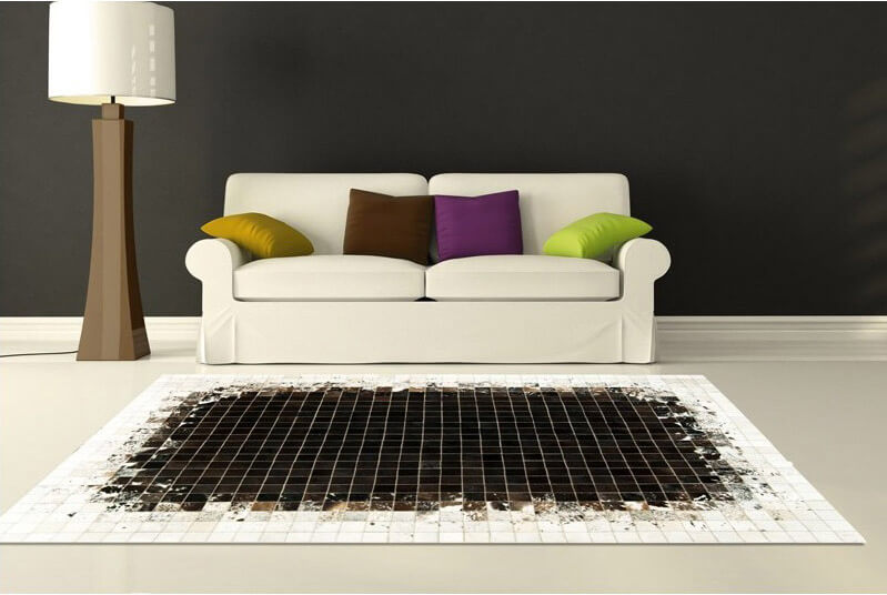 Mosaic koeienhuid tapijt | Maat: 140 × 200 cm