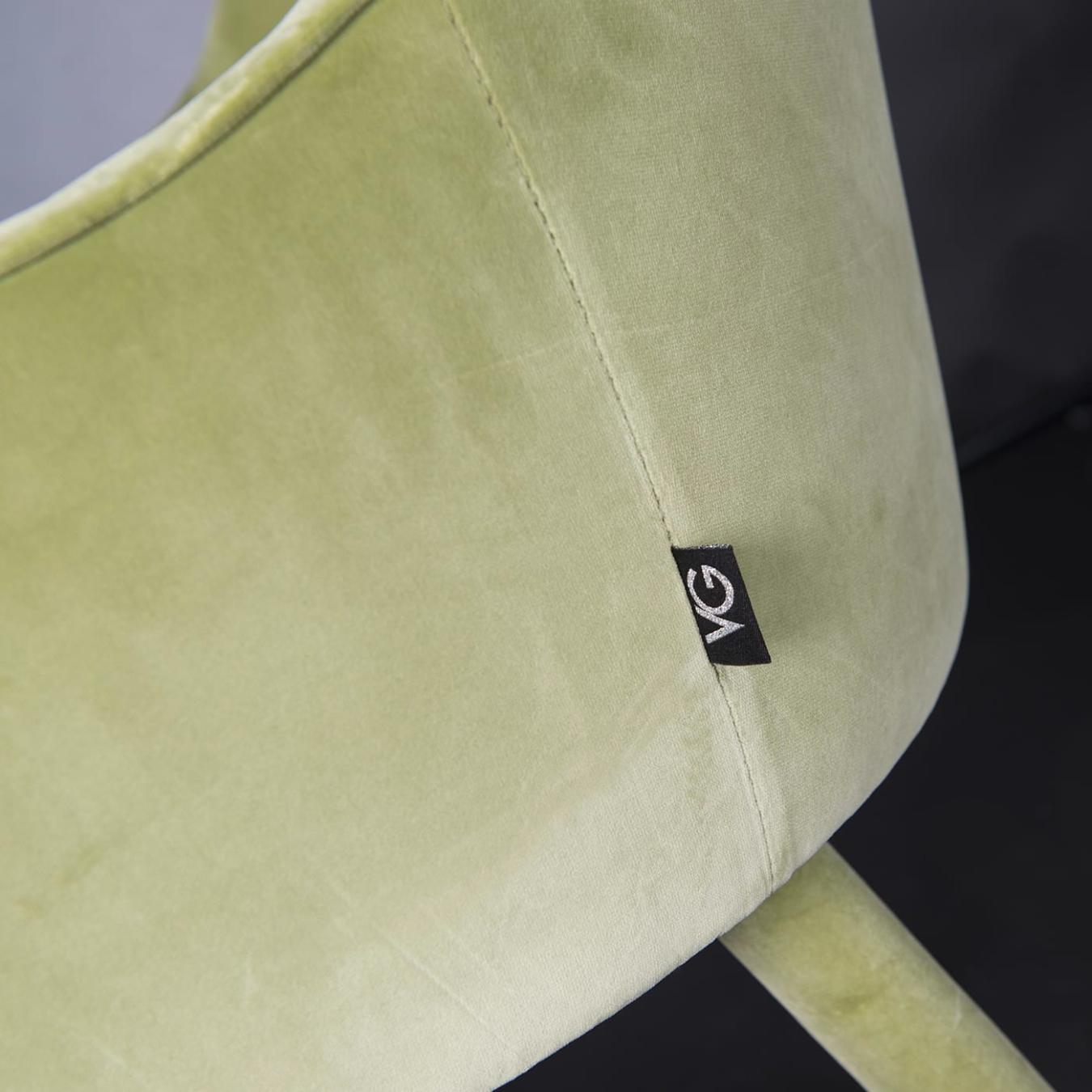 Chaise verte avec accoudoirs Paulette