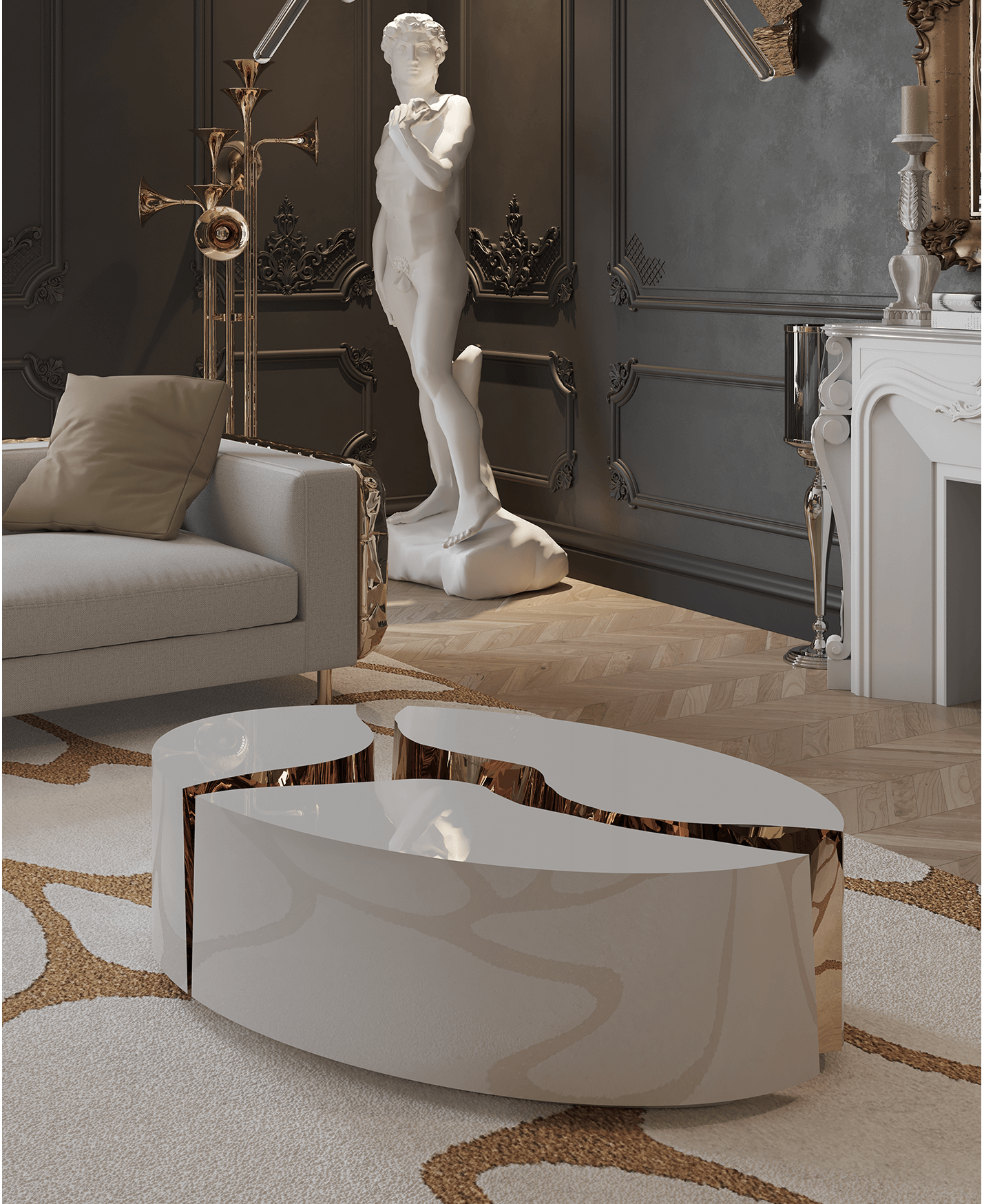 Fissure ovale witte salontafel