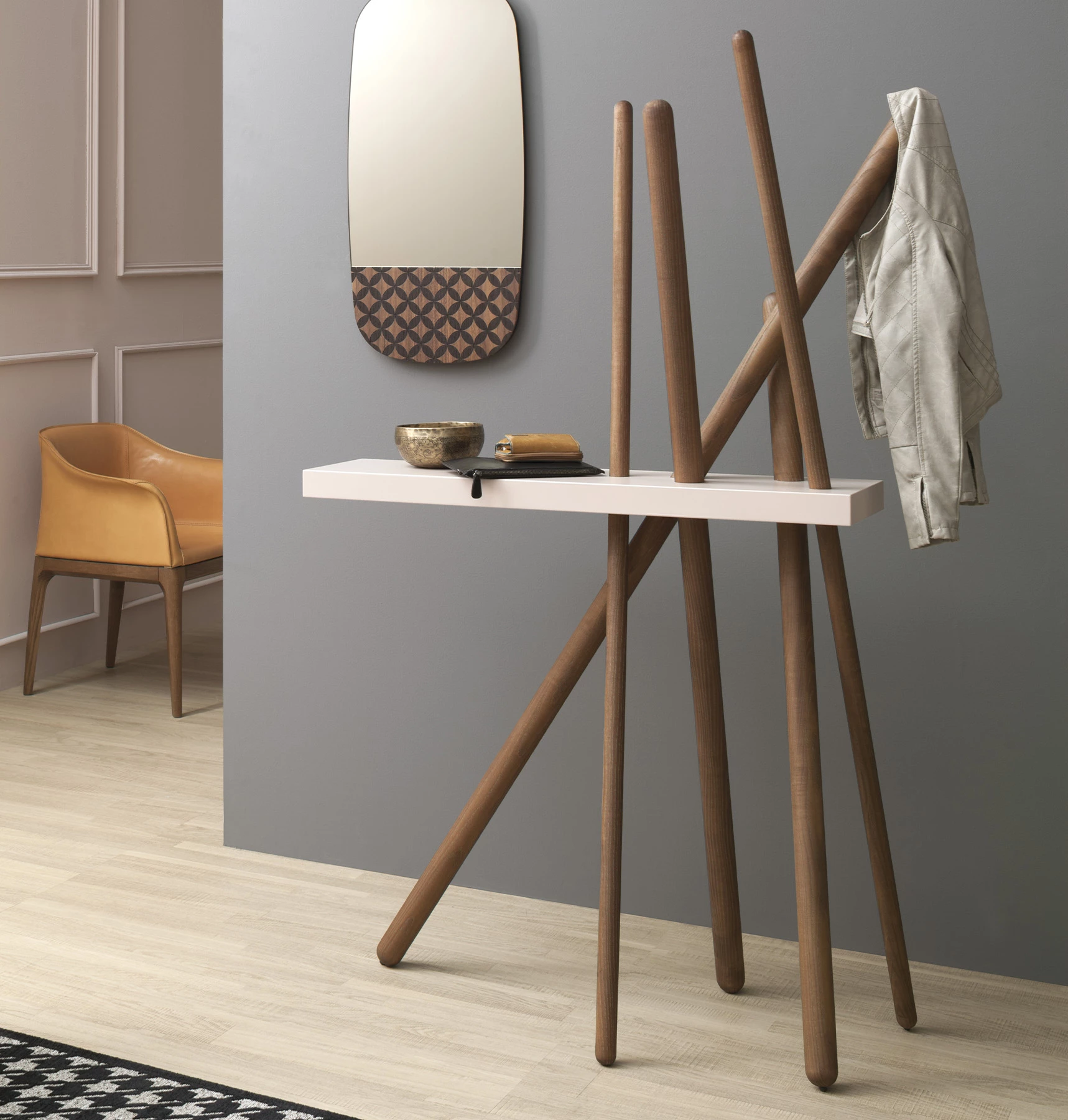 Portant à vêtements en bois