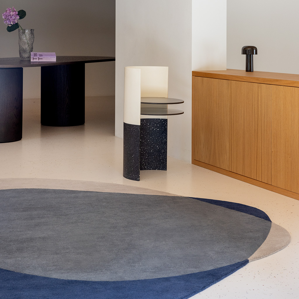 Tapis Element Arp bleu | Taille: 233 × 255 cm