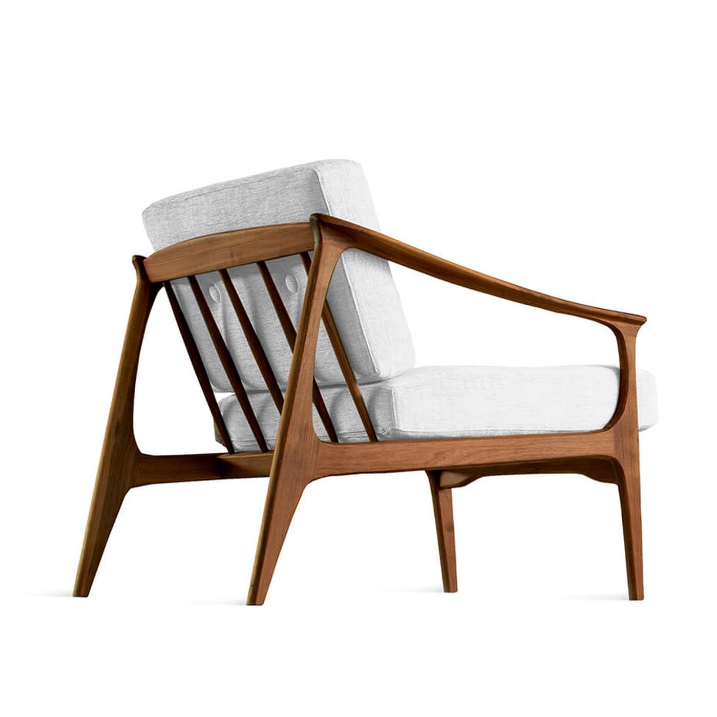 Fauteuil naturel en noyer massif Quiete | Couleur: Linen UNICO NF184 02