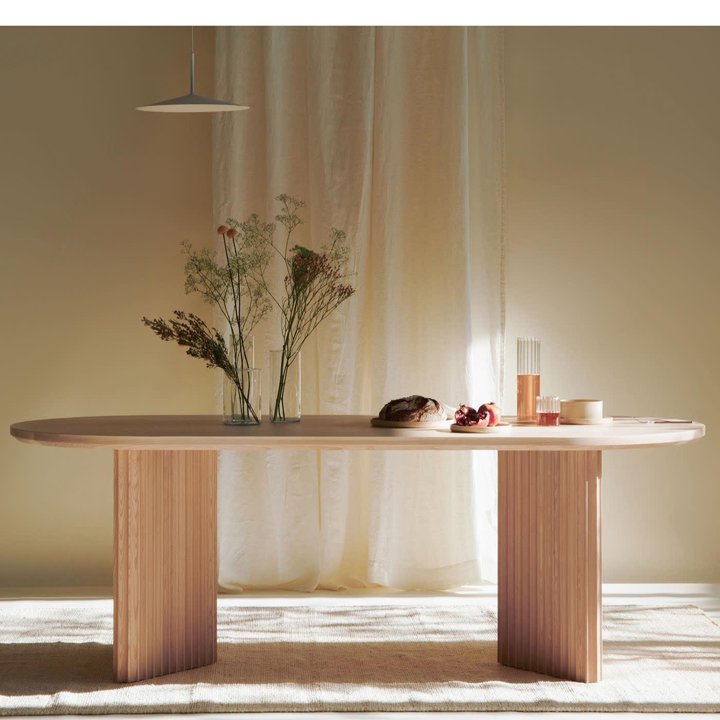 Table en frêne Basalto Naturel