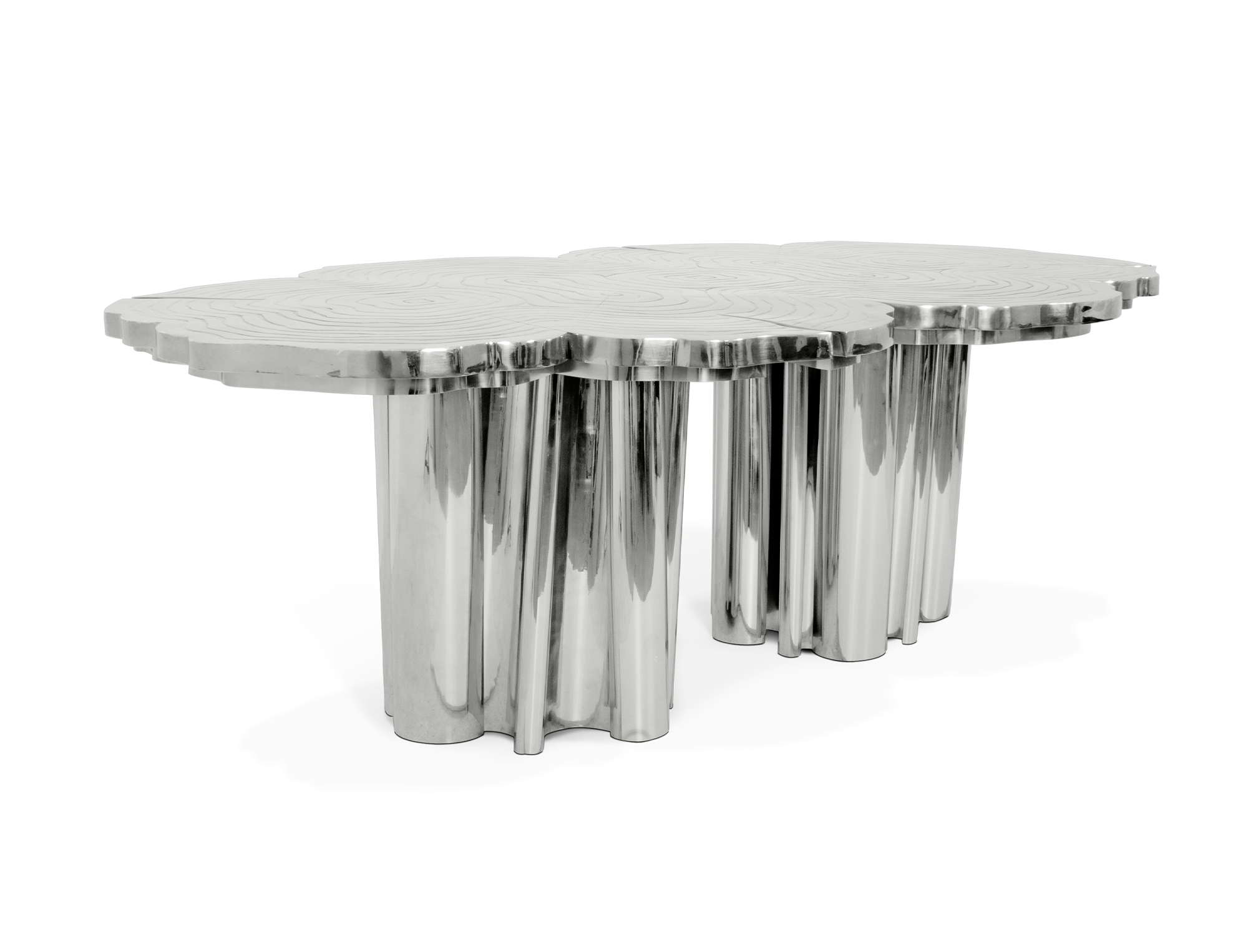 Ambachtelijke inox stalen eettafel | Afmetingen: B 350 cm Ambachtelijke inox stalen eettafel | Afmetingen: B 350 cm