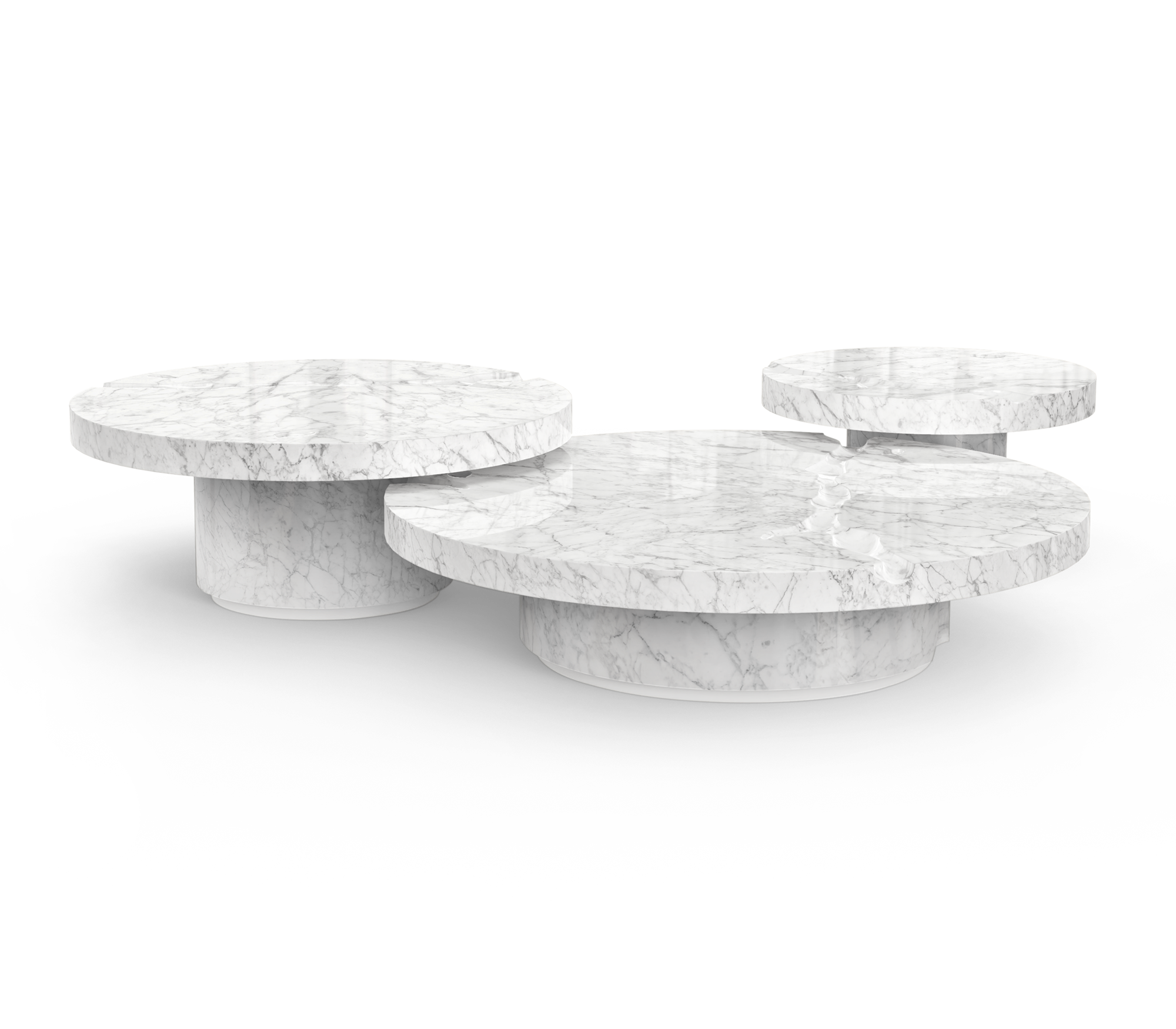Dominion Carrara marmer 3-delige centertafelset