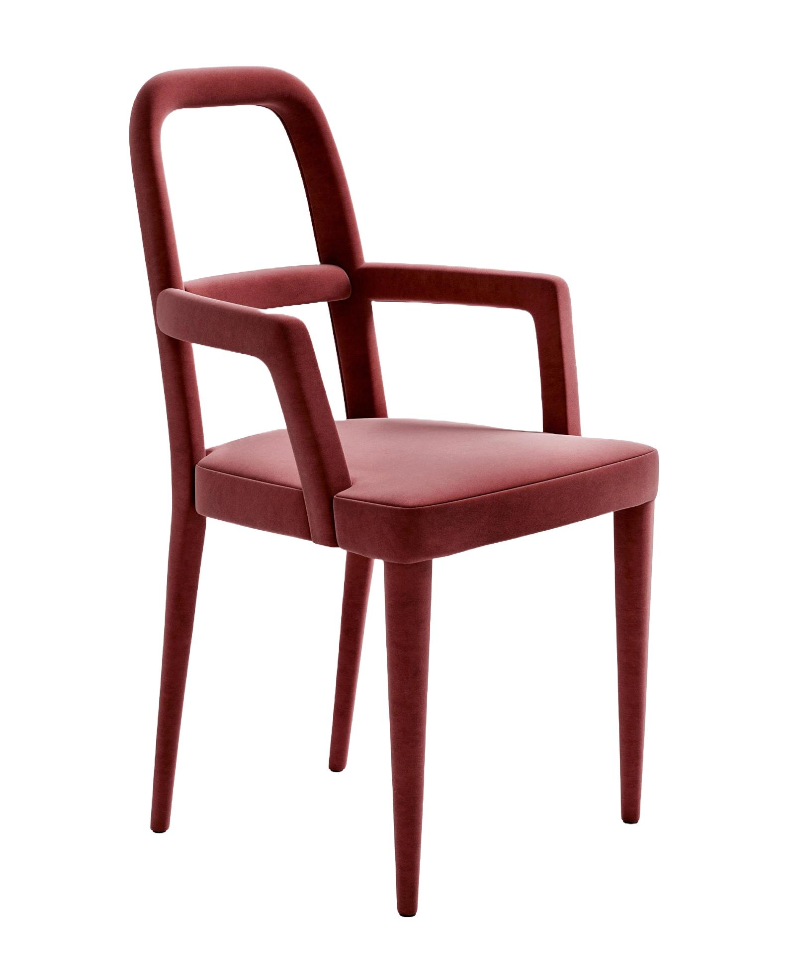 Chaise capitonnée avec accoudoirs