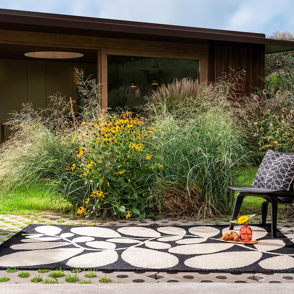 Sycamore zwart outdoor vloerkleed | Maat: 140 × 200 cm