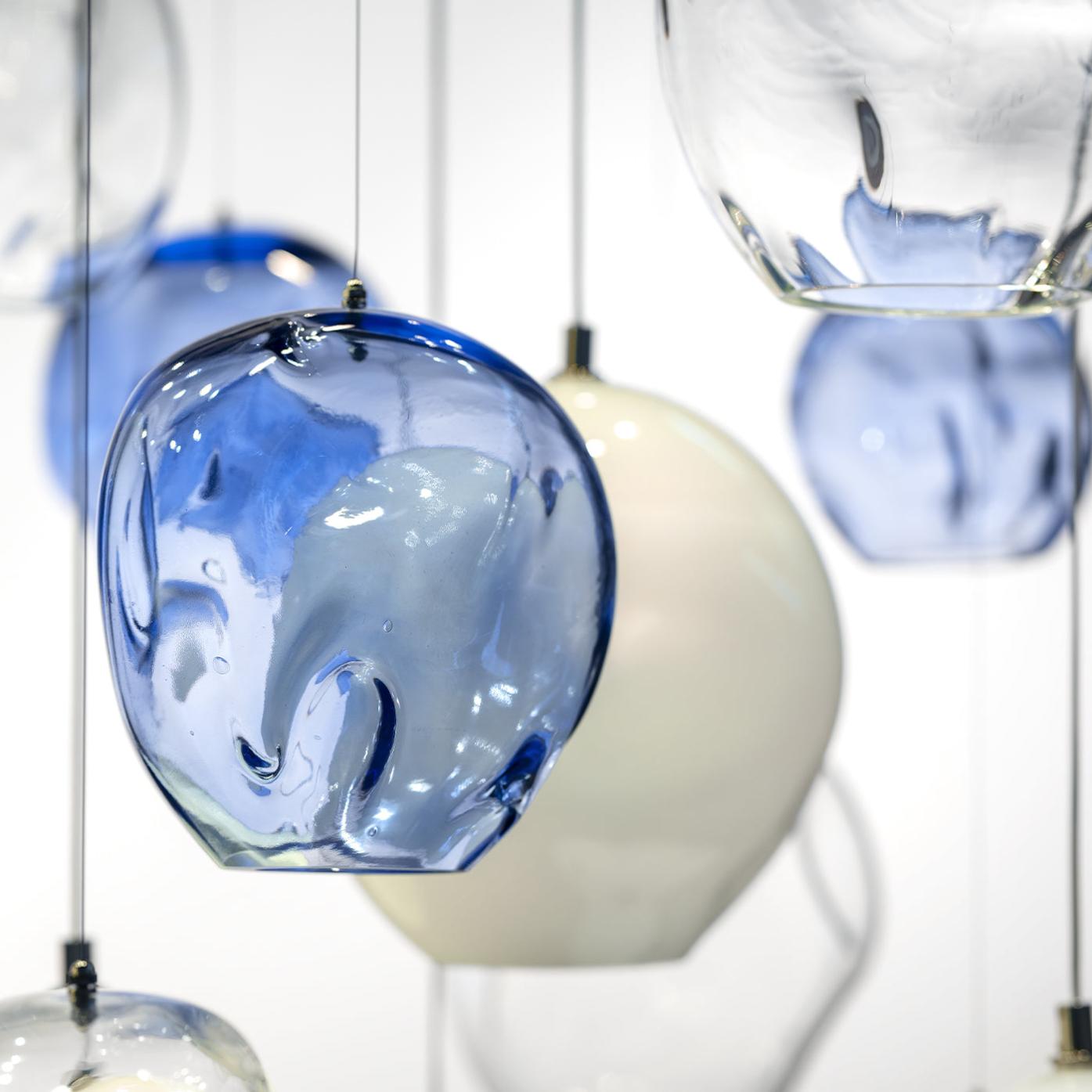Blue Motion Murano glazen kroonluchter