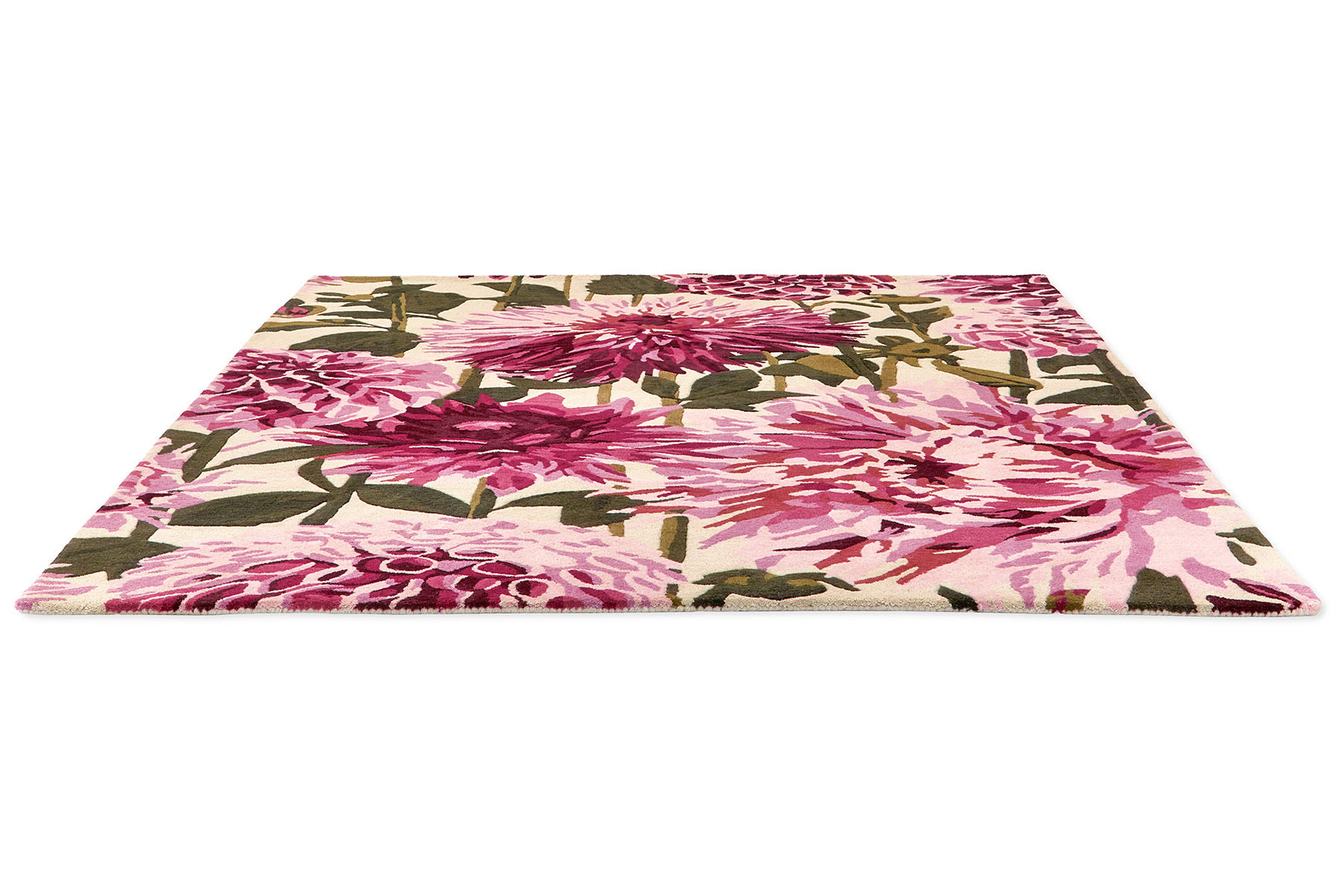 Dahlia fuchsia/palm vloerkleed | Maat: 250 × 350 cm