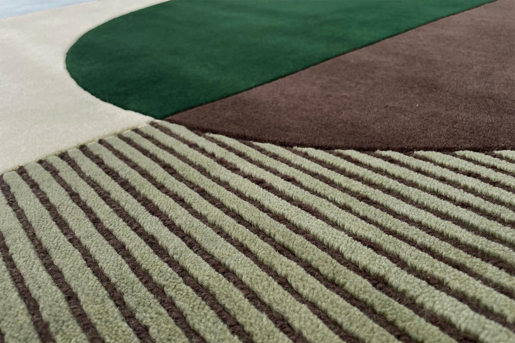 Ombres smaragd vloerkleed | Maat: 250 × 350 cm