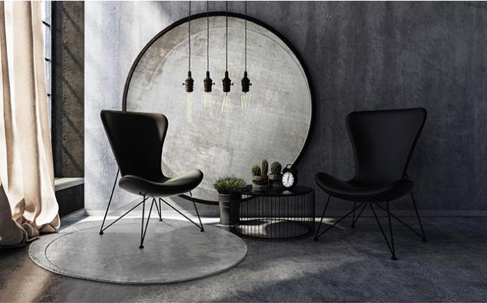 Luna grijs rond vloerkleed