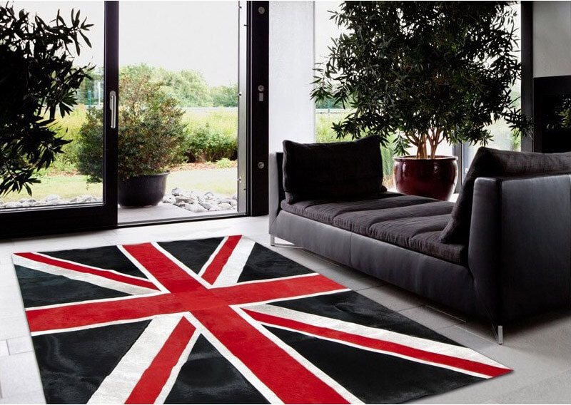 Tapis en peau de vache Union Jack | Taille: 135 × 185 cm