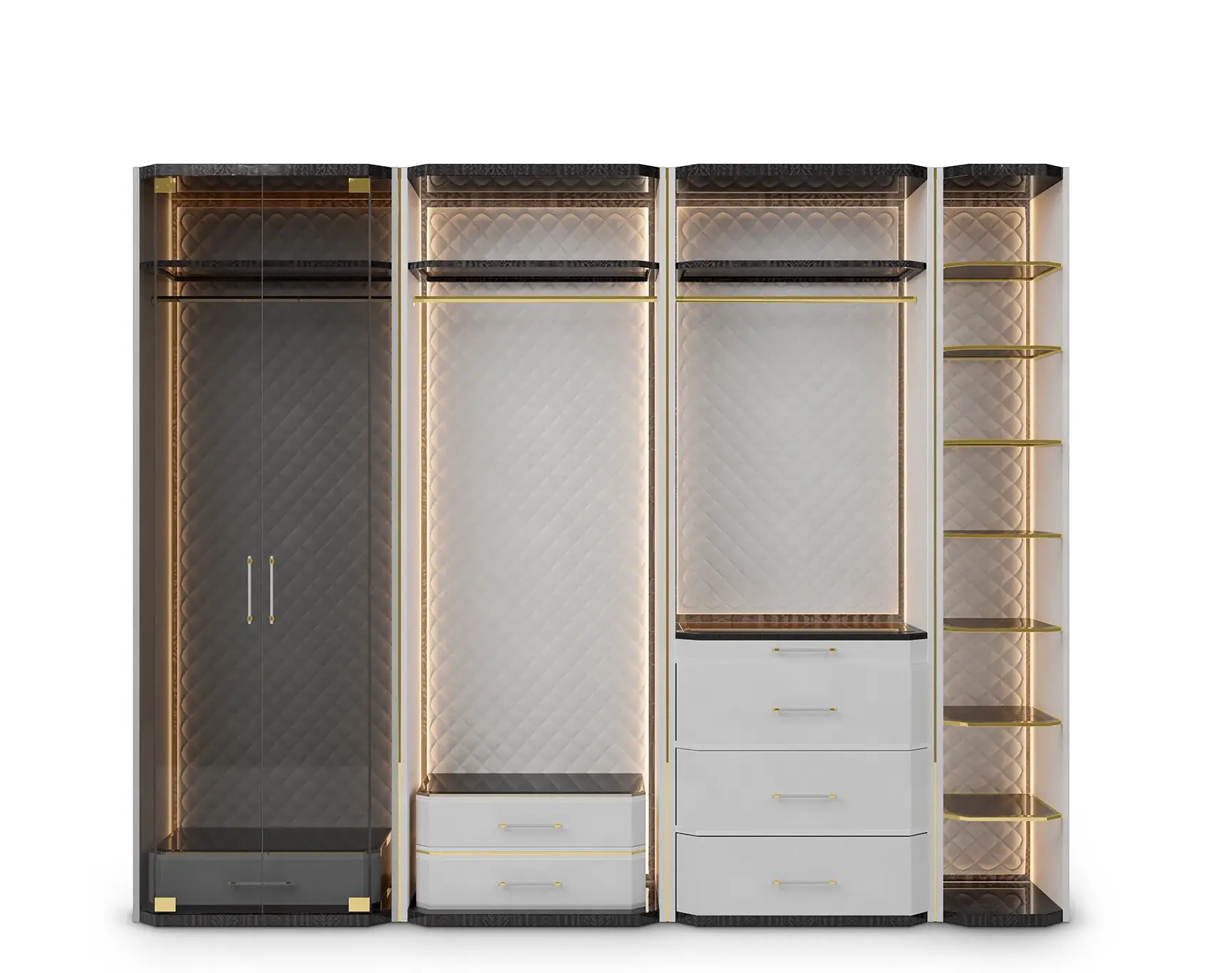 Armoire-penderie Cadence grise