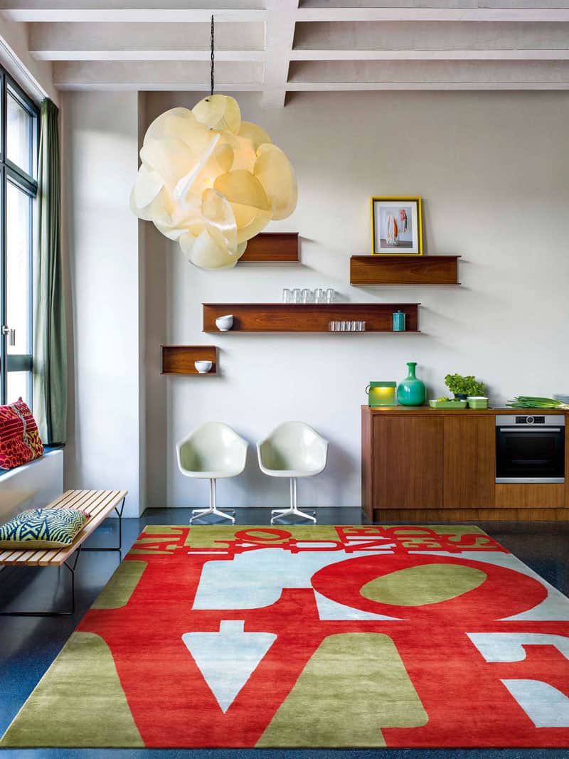 Tapis de luxe noué à la main All You Need Is Love
