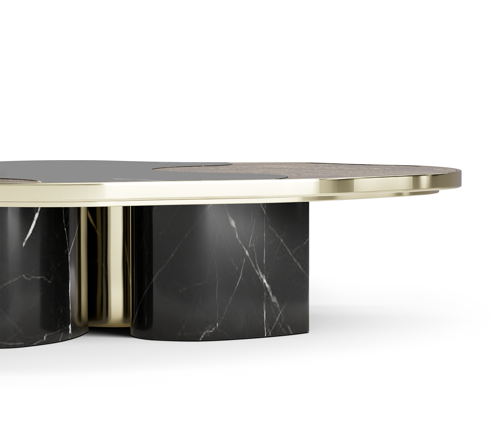 Ensemble de tables Athena marbre Nero & or