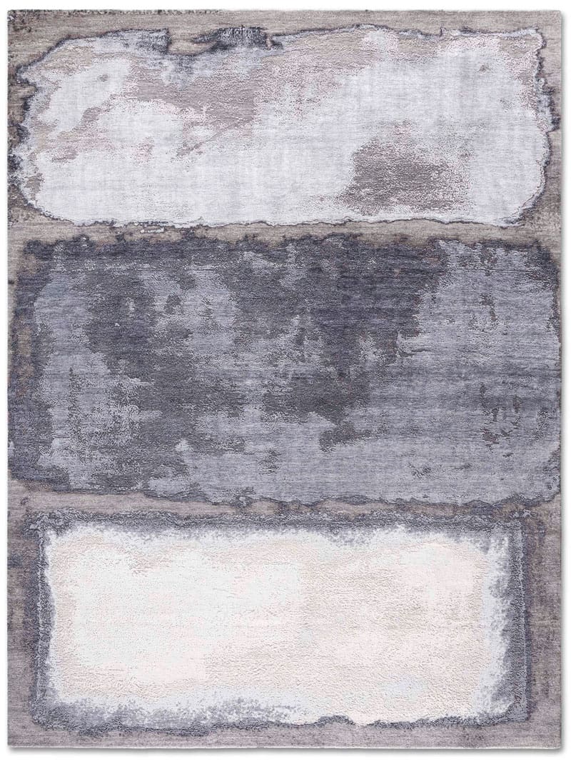 Tapis de luxe fait main Argent anthracite