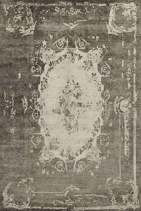 Tapis indien en soie de bambou noué à la main