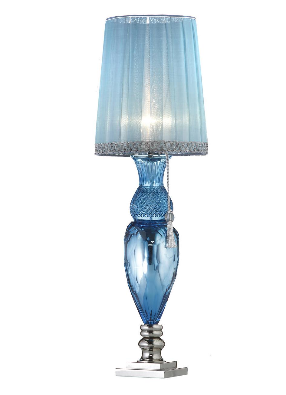 Blauwe Florentine kristallen tafellamp