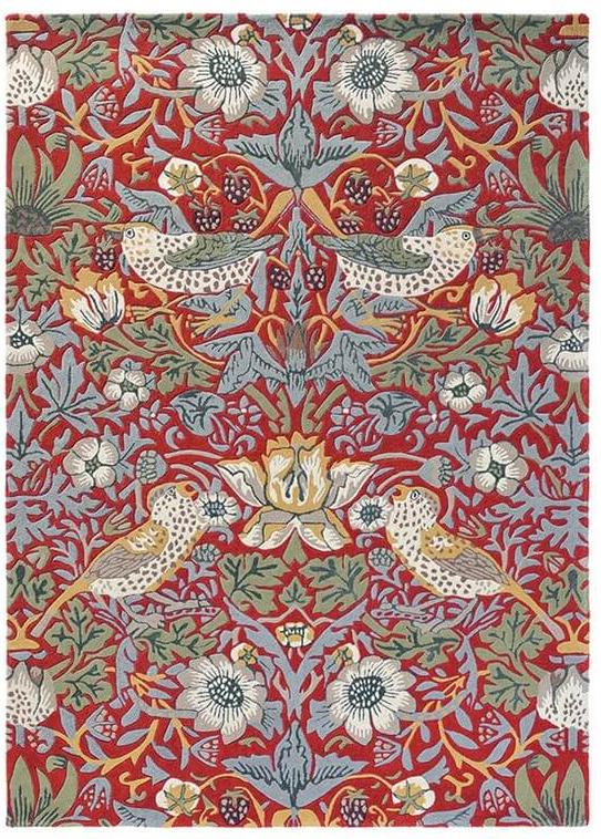 Tapis Strawberry Thief cramoisi | Taille: 200 × 280 cm