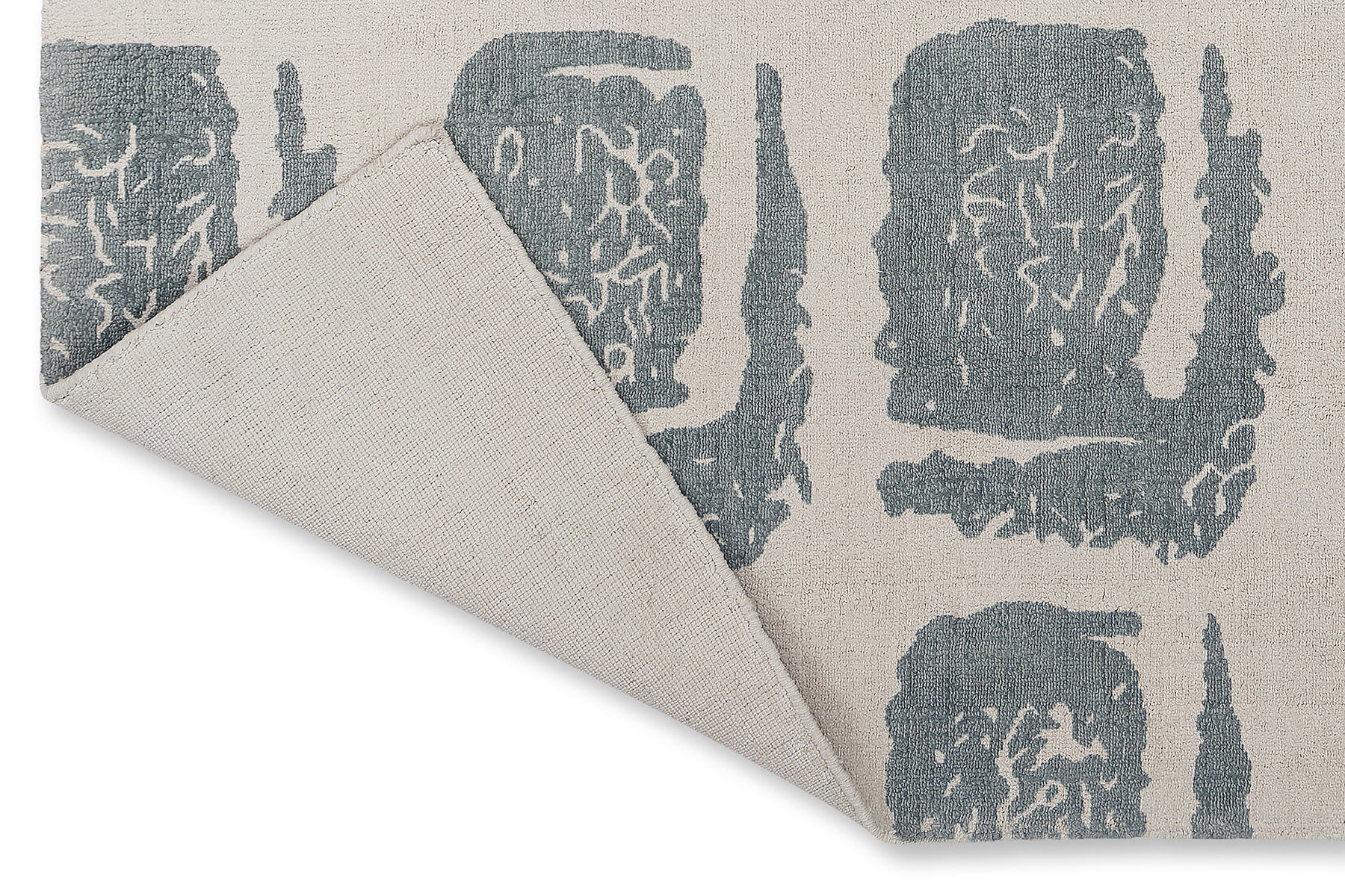 Woodblock grijs vloerkleed
