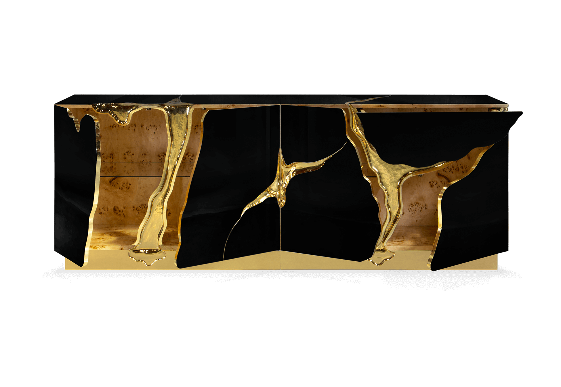 Zwart en gouden elite dressoir